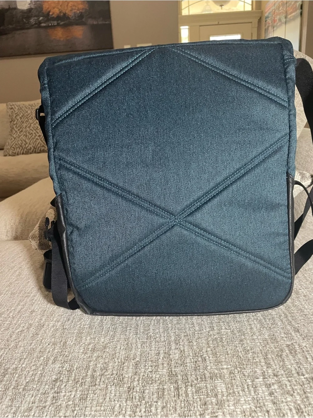 The North Face Navy Blue & Black Roll Top Messenger Bag Laptop Backpack